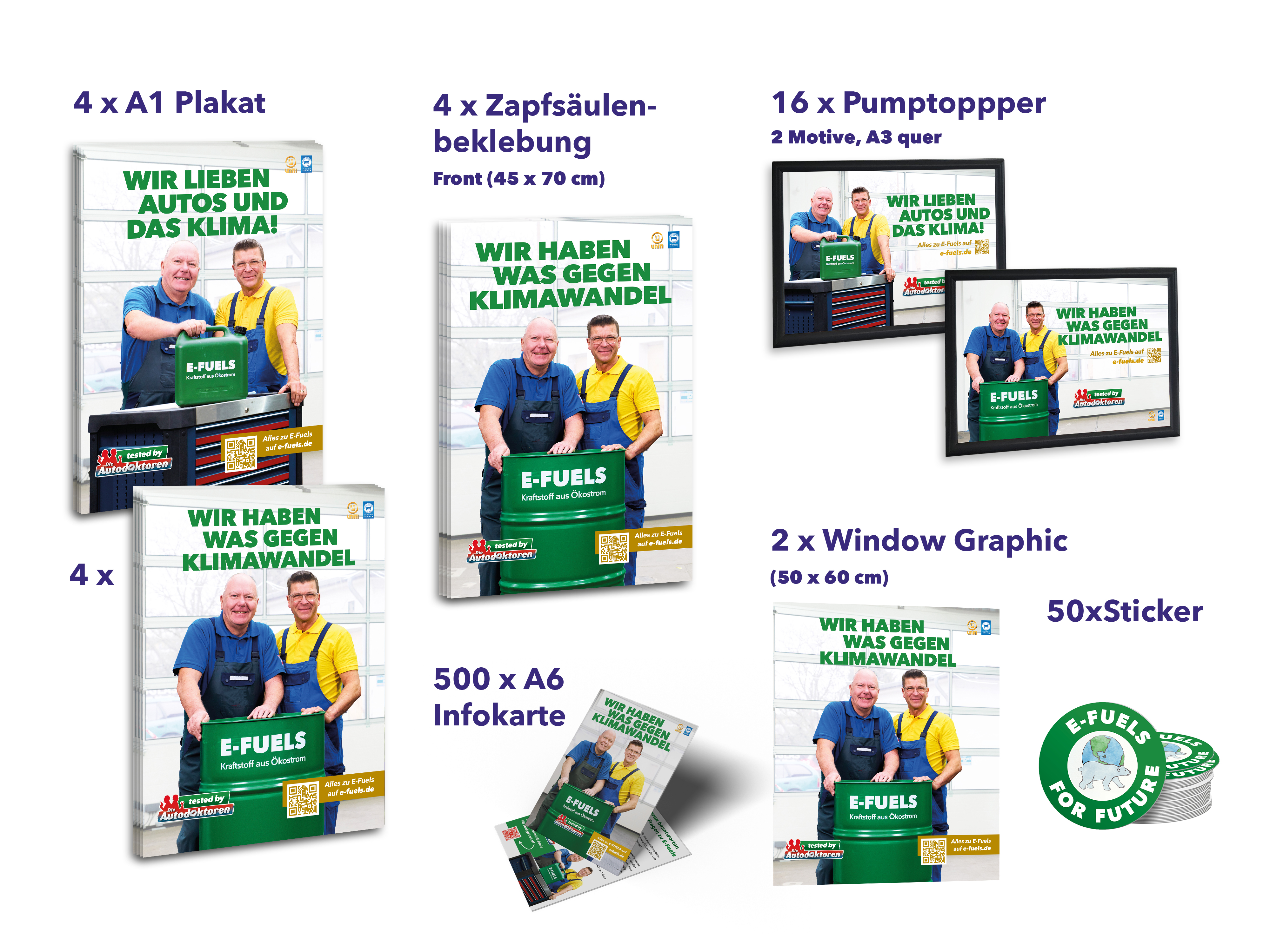 Tankstellen-Set „Die Autodoktoren tanken E-Fuels“ für Mitglieder