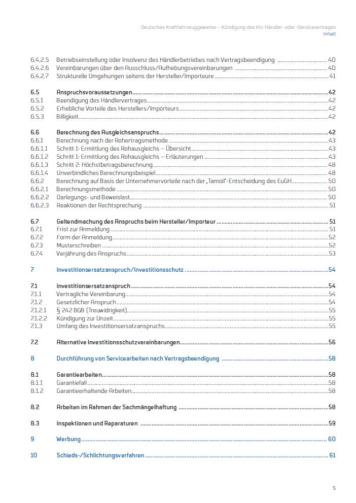 Broschüre „Kündigung des Kfz-Händler- oder -Servicevertrages" für Nichtmitglieder