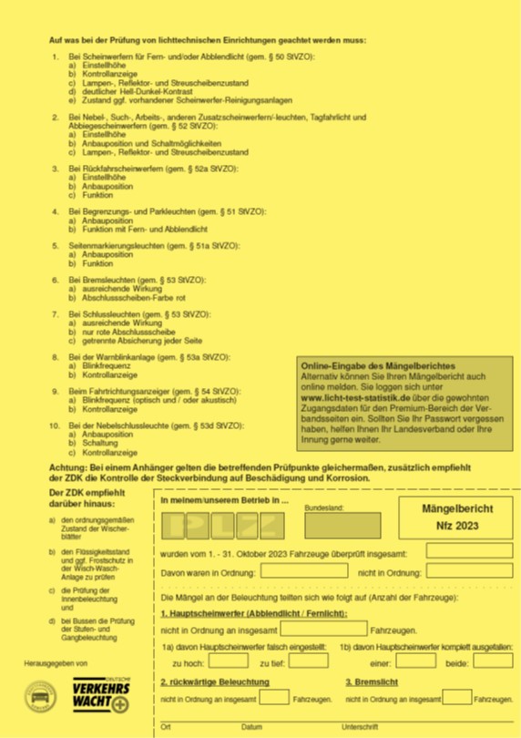 Merkblatt „Licht-Test“ Nfz