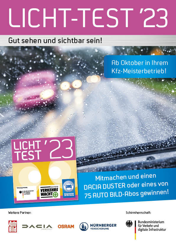 Flyer „Gewinnspiel zum Licht-Test 2023“