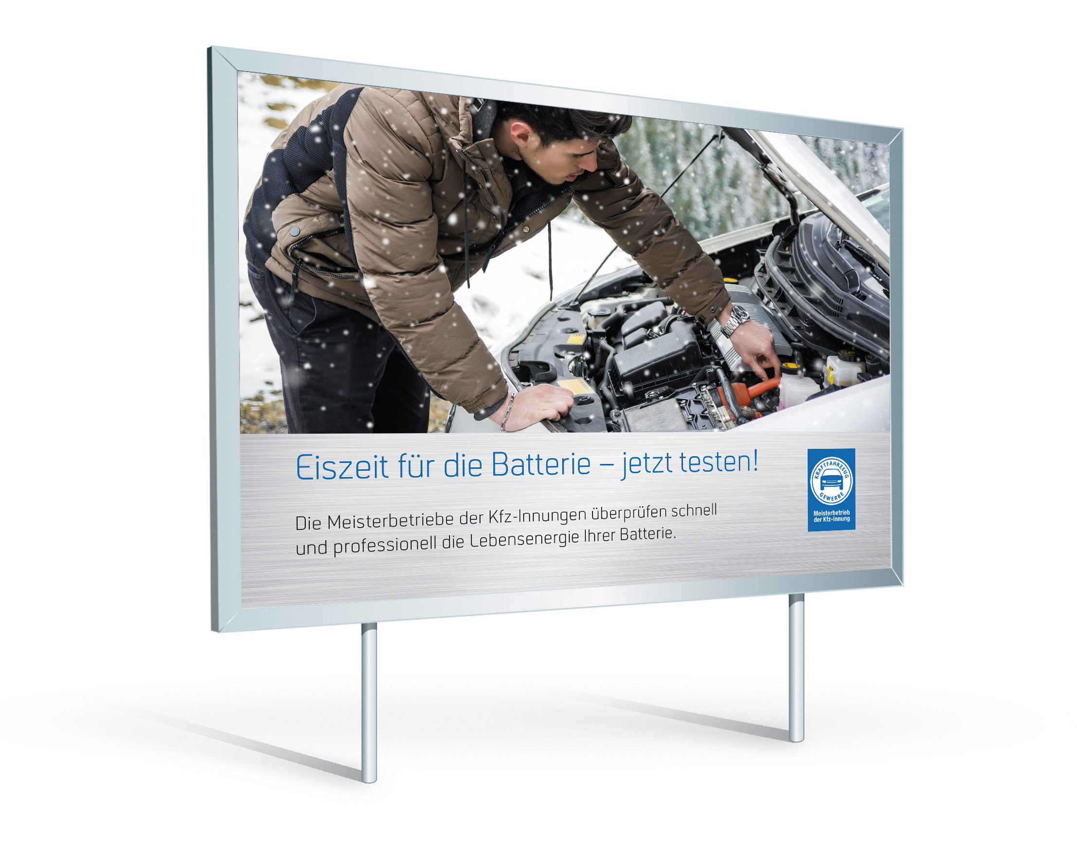 Großflächenplakat „Eiszeit für die Batterie - jetzt testen" Motiv 3
