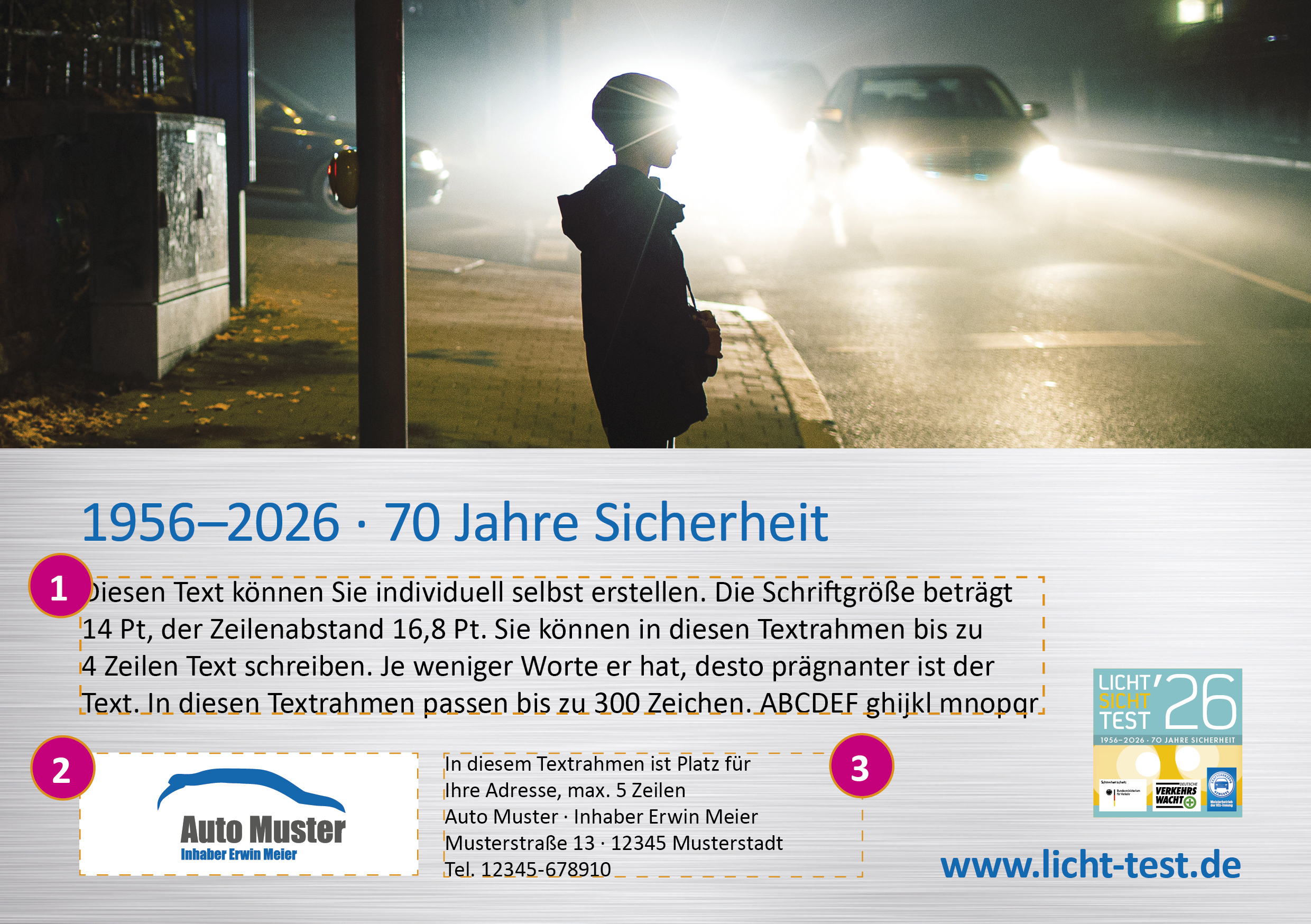 Anzeige „Licht-Sicht-Test" DIN A5, individualisierbar