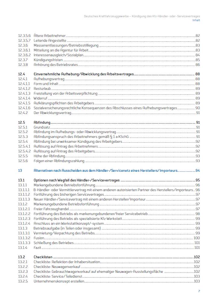 Broschüre „Kündigung des Kfz-Händler- oder -Servicevertrages" für Mitglieder
