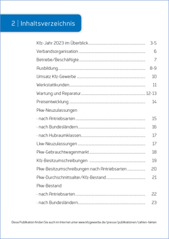 Broschüre „Zahlen und Fakten 2023“
