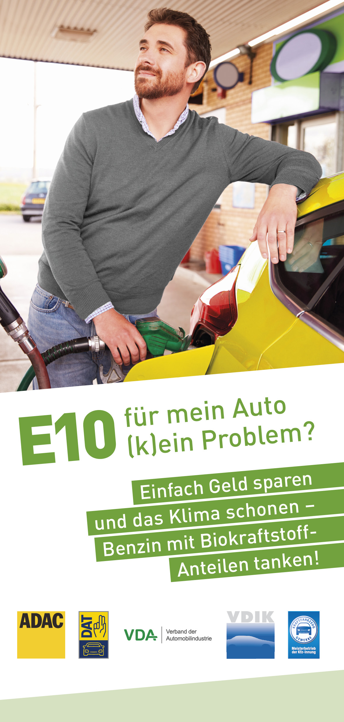 Flyer „E10 für mein Auto (k)ein Problem?“ für Mitglieder