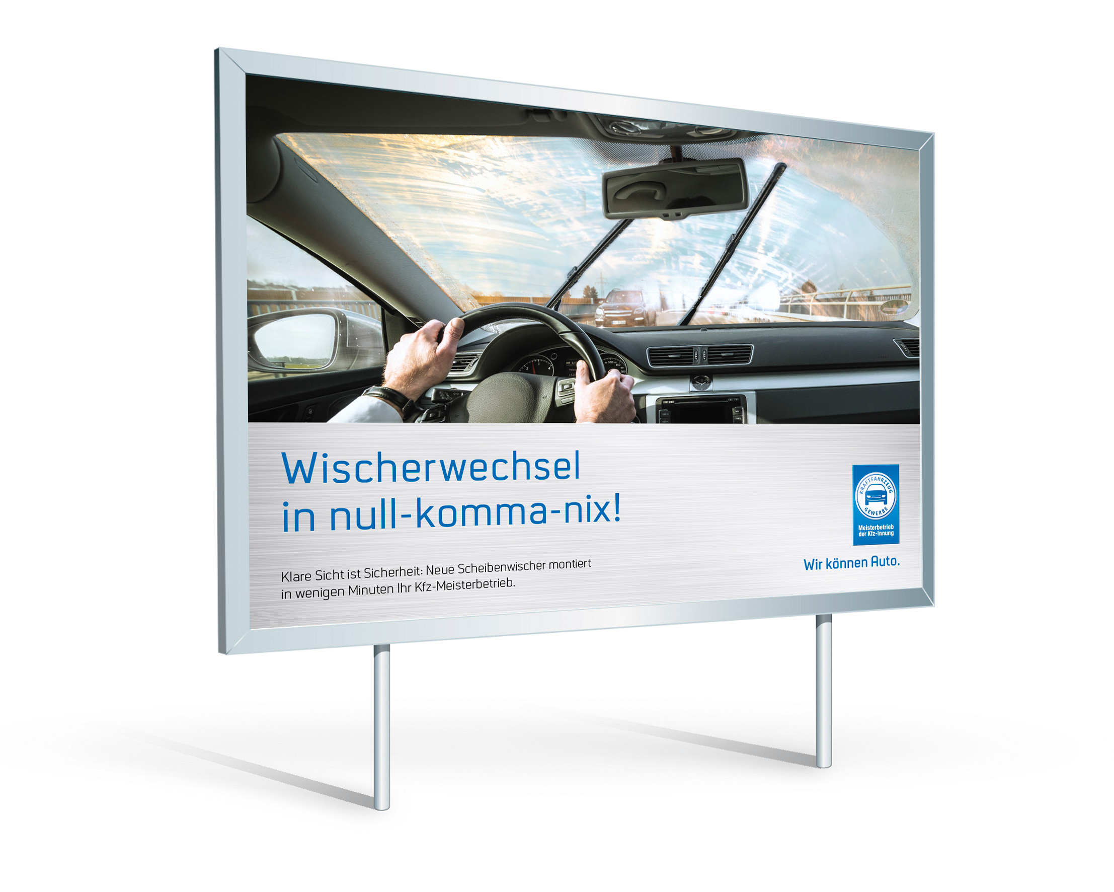 Großflächenplakat „Wischerwechsel in null-komma-nix!" Motiv 1