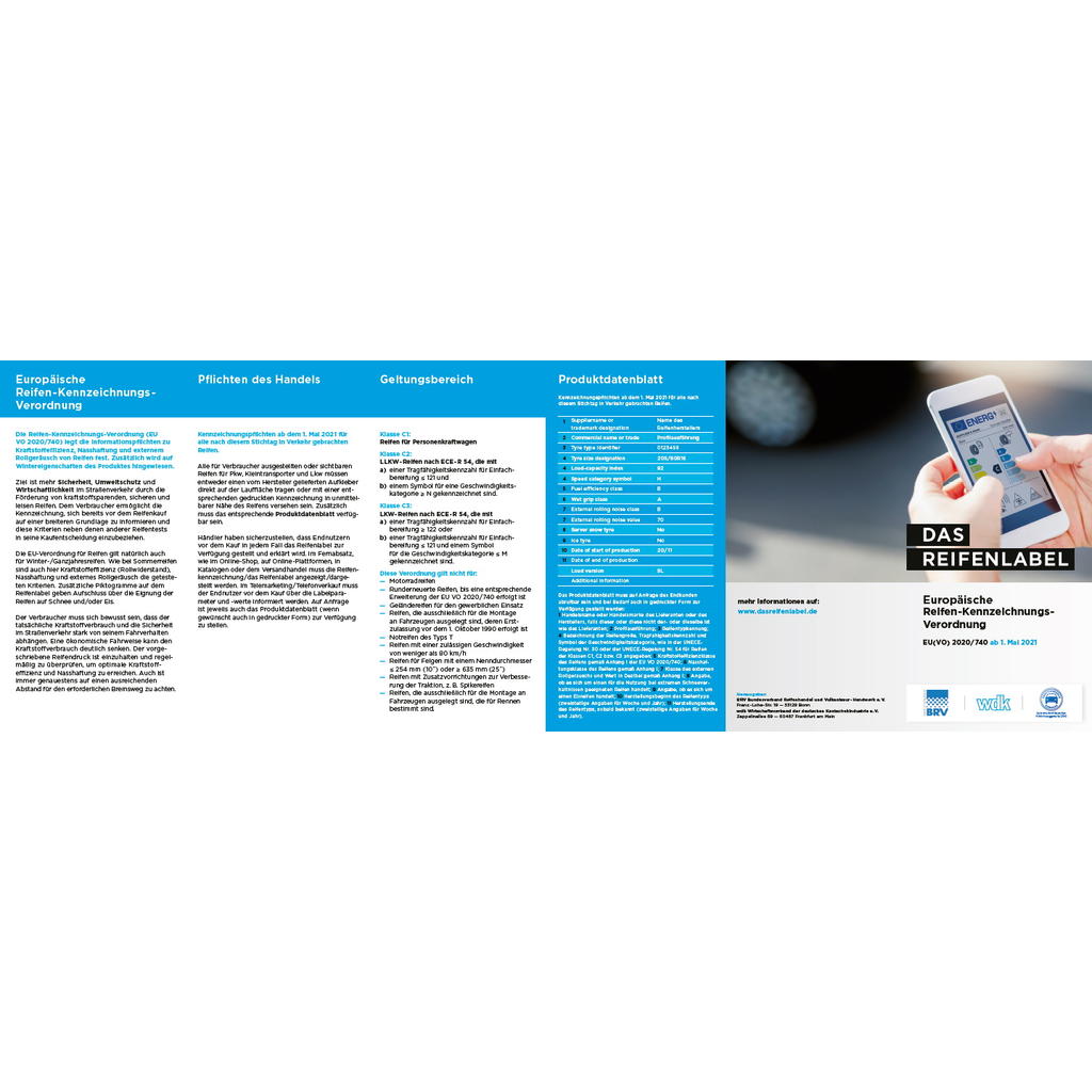 Flyer „Das Reifenlabel“ für Mitglieder