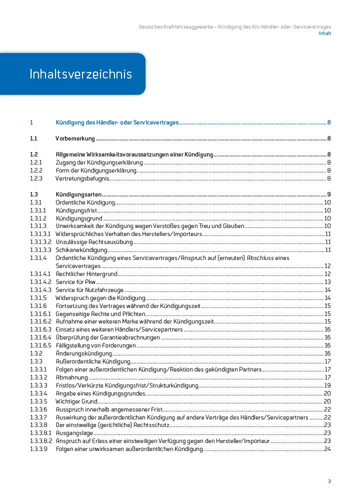 Broschüre „Kündigung des Kfz-Händler- oder -Servicevertrages" für Nichtmitglieder