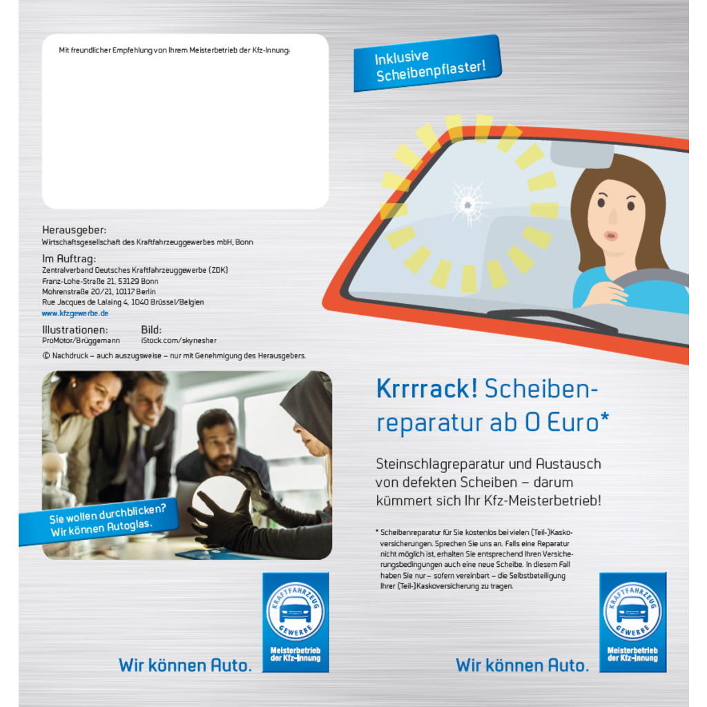 Flyer "Krrrrack!" inkl. Scheibenpflaster (50 Stück)